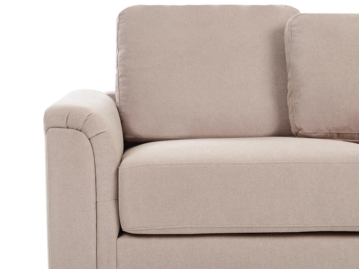 Corner Sofa 4 Seater Fabric Taupe with Ottoman Left Hand Olva