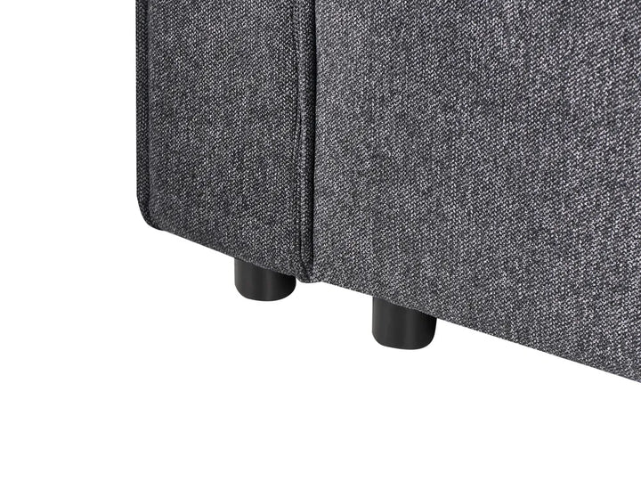 Corner Sofa Bed 3 Seater Fabric Graphite Grey Left Hand Loette