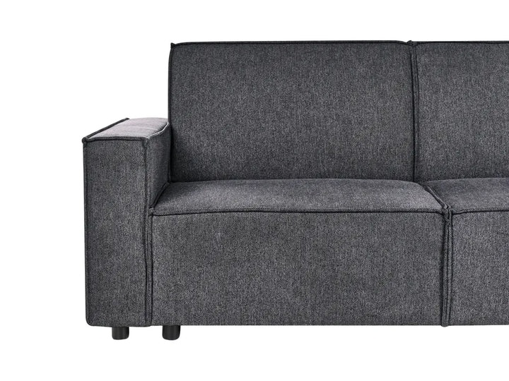 Corner Sofa Bed 3 Seater Fabric Graphite Grey Left Hand Loette