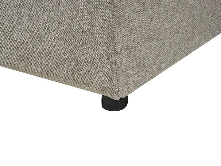 Corner Sofa Bed 3 Seater Fabric Taupe with Storage Left Hand Vardie