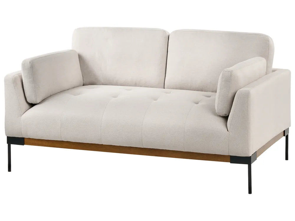 Sofa 2 Seater Fabric Light Beige Kiersten