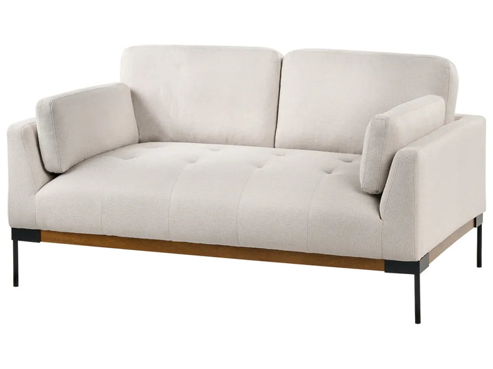 Sofa 2 Seater Fabric Light Beige Kiersten