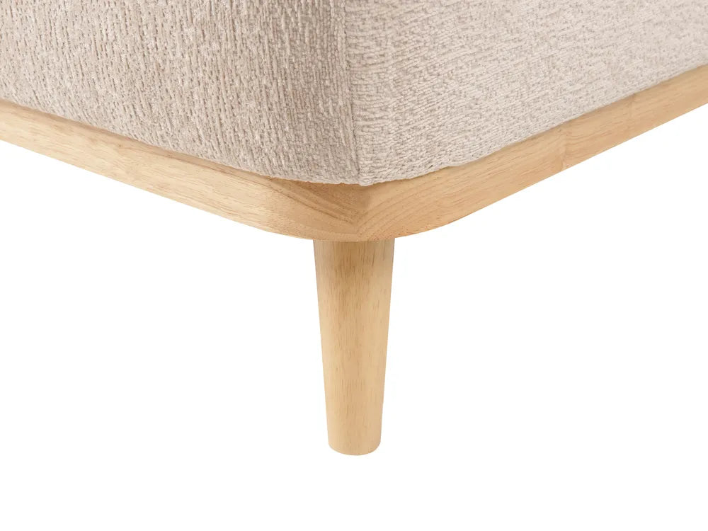 Corner Sofa 3 Seater Chenille Beige Left Hand Arvo