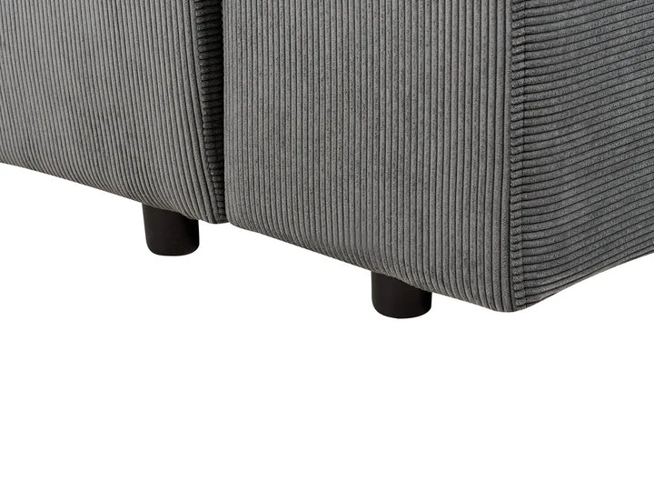 Corner Sofa Bed 3 Seater Corduroy Dark Grey with Storage Right Hand Deantrei