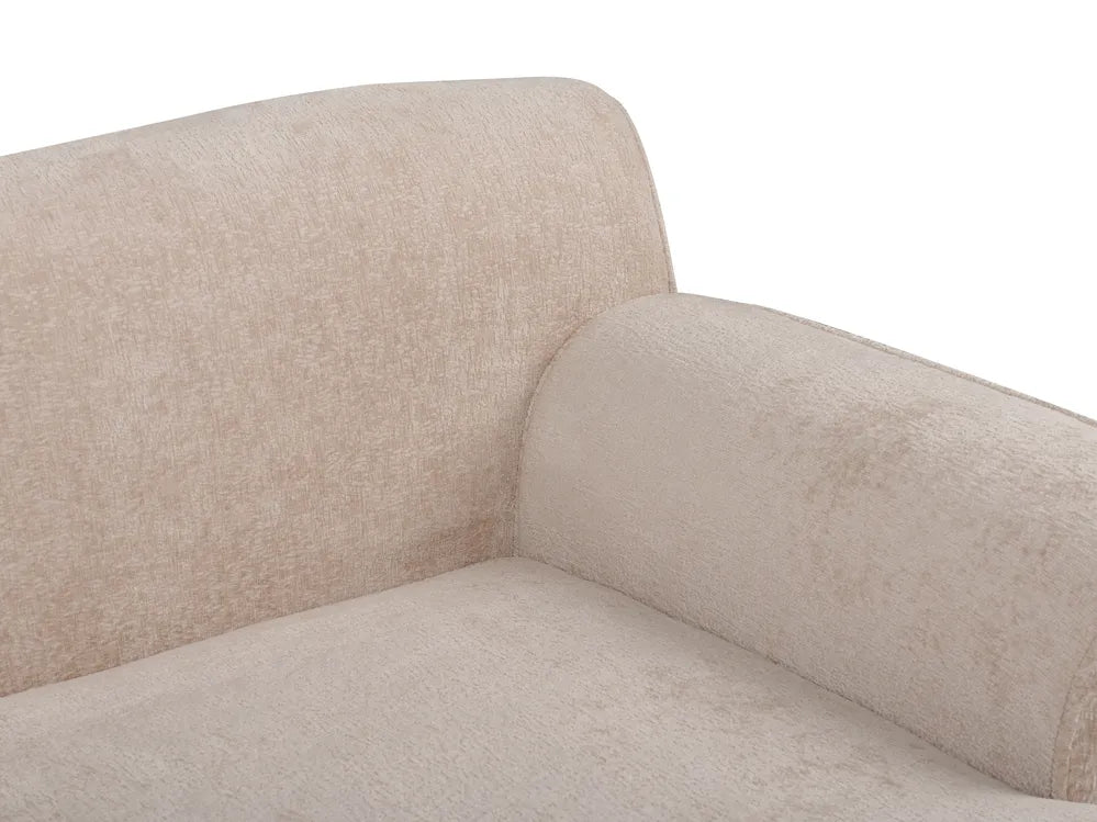 Corner Sofa 3 Seater Chenille Beige Left Hand Arvo