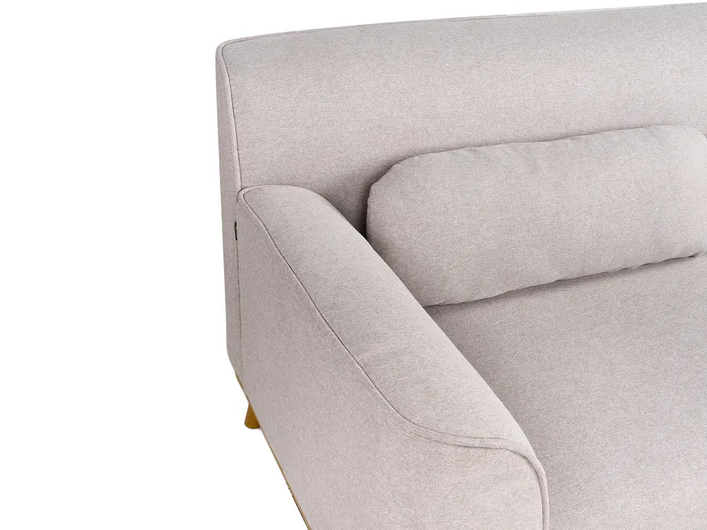 Corner Sofa 3 Seater Fabric Light Grey Right Hand Arvo