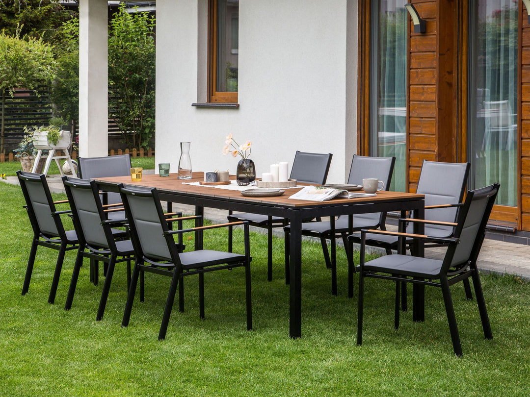 Tofane Extending Garden Dining Table 198/248 cm 90 cm Brown