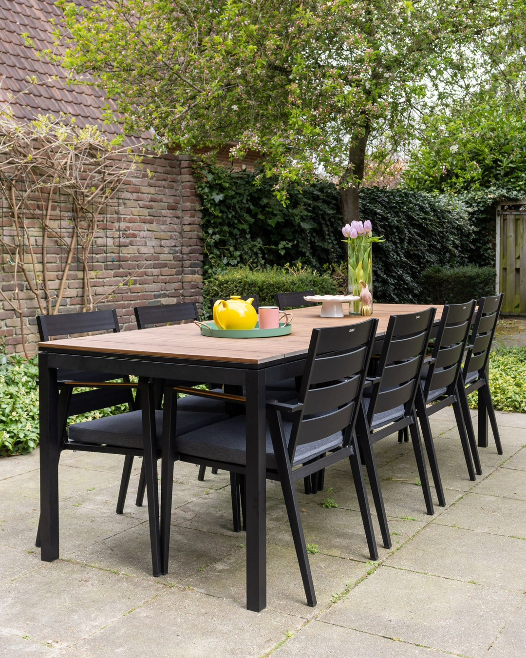 Tofane Extending Garden Dining Table 198/248 cm 90 cm Brown