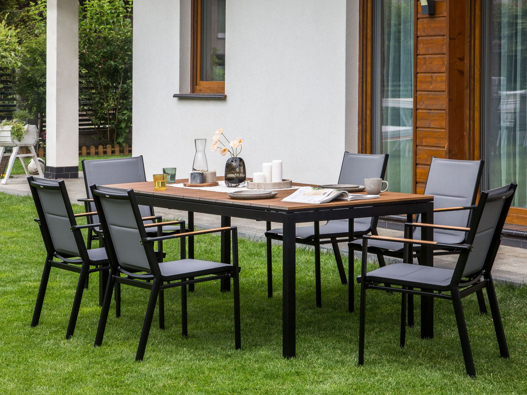 Tofane Extending Garden Dining Table 198/248 cm 90 cm Brown