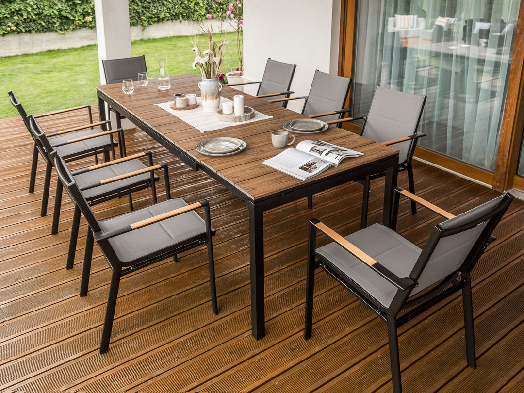 Tofane Extending Garden Dining Table 198/248 cm 90 cm Brown