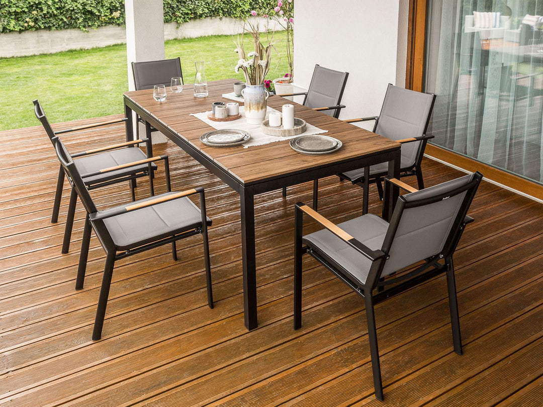 Tofane Extending Garden Dining Table 198/248 cm 90 cm Brown