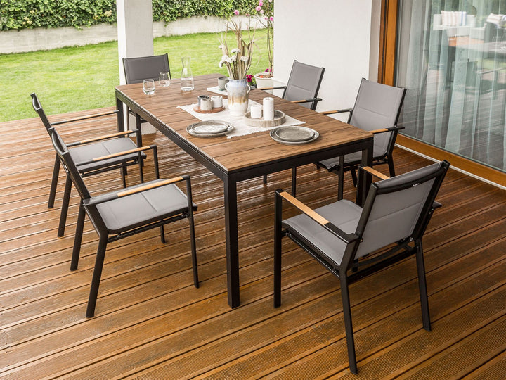 Tofane Extending Garden Dining Table 198/248 cm 90 cm Brown