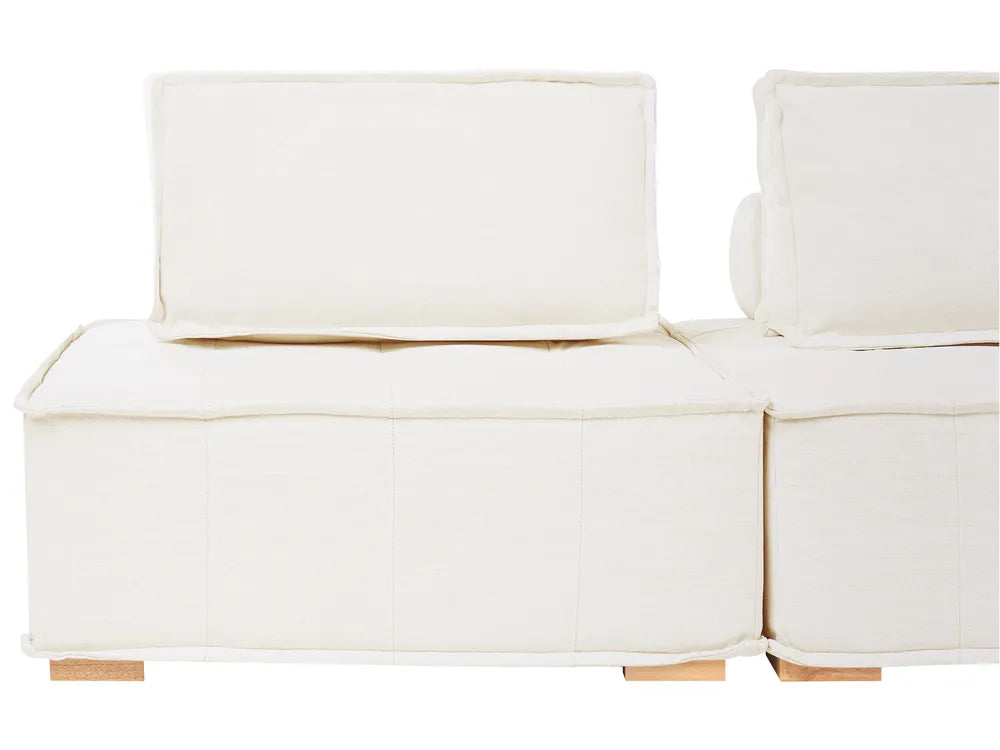 Modular Sofa 2 Seater Fabric Off-White Oxford