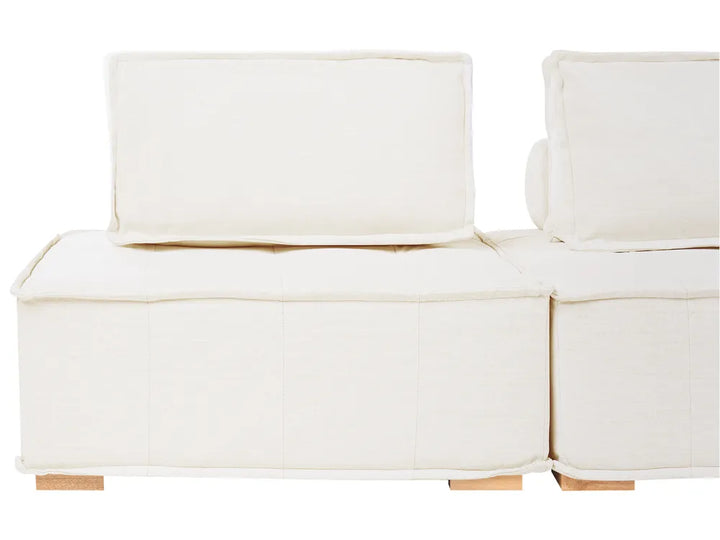Modular Sofa 2 Seater Fabric Off-White Oxford