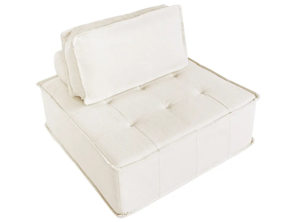 Modular Sofa 2 Seater Fabric Off-White Oxford