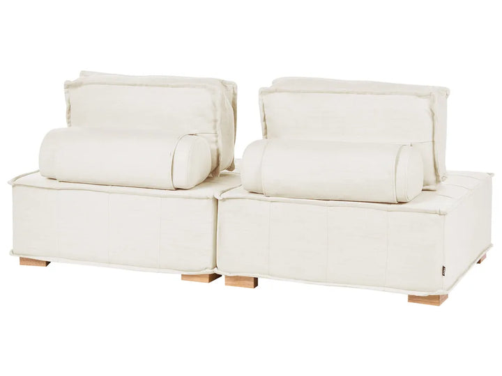 Modular Sofa 2 Seater Fabric Off-White Oxford
