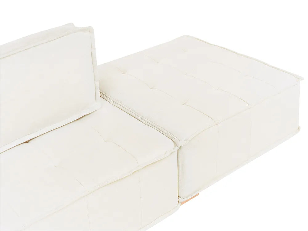 Modular Sofa 2 Seater Fabric Off-White Oxford