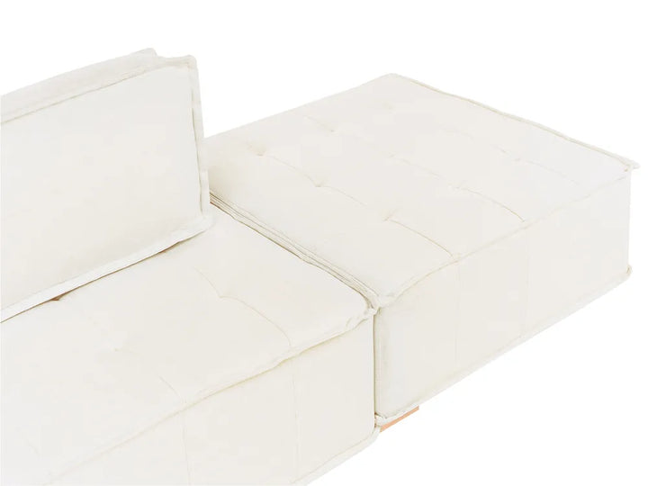 Modular Sofa 2 Seater Fabric Off-White Oxford