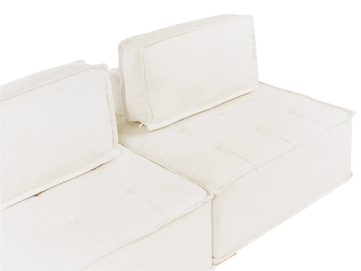 Modular Sofa 2 Seater Fabric Off-White Oxford