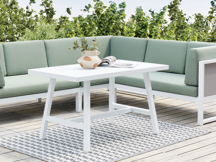 Fratte Garden Dining Table  120 cm 64 cm Metal White
