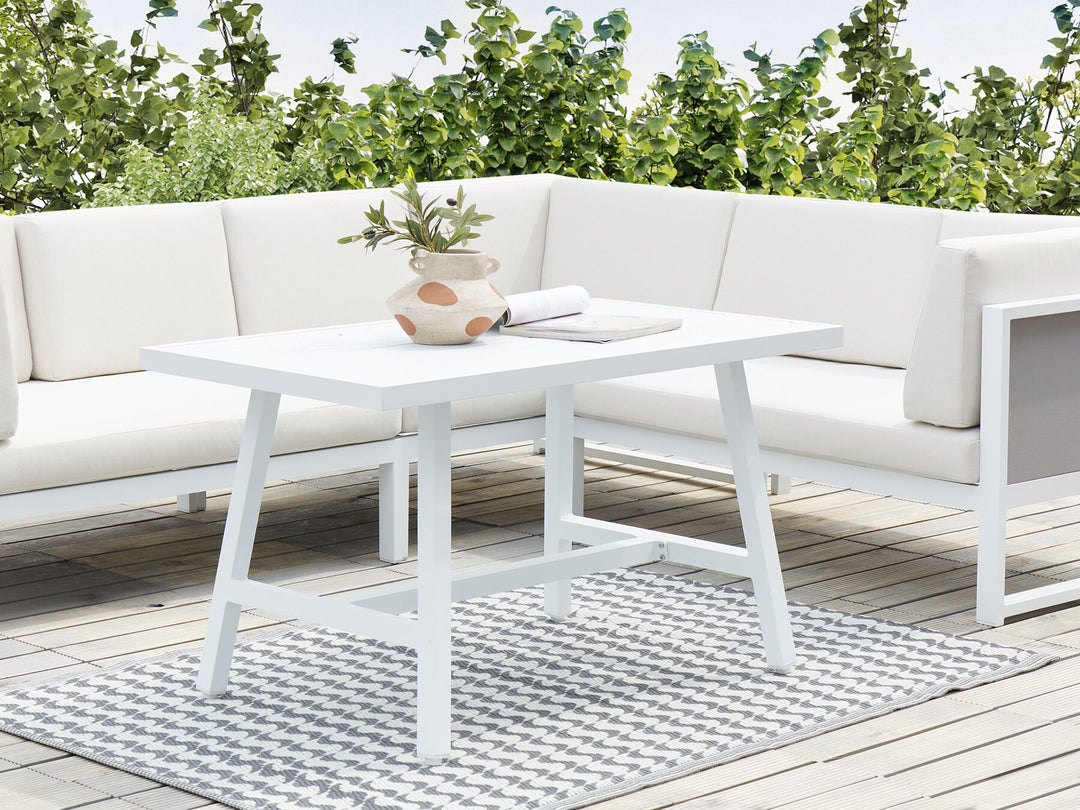 Fratte Garden Dining Table  120 cm 64 cm Metal White
