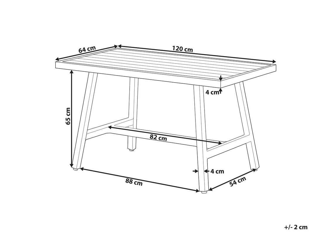 Fratte Garden Dining Table  120 cm 64 cm Metal White