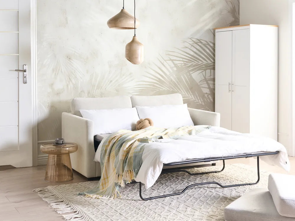 Sofa Bed Fabric Off-White Callum