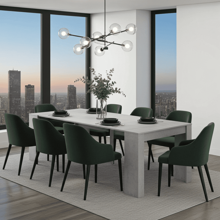 Modern grey long dining table