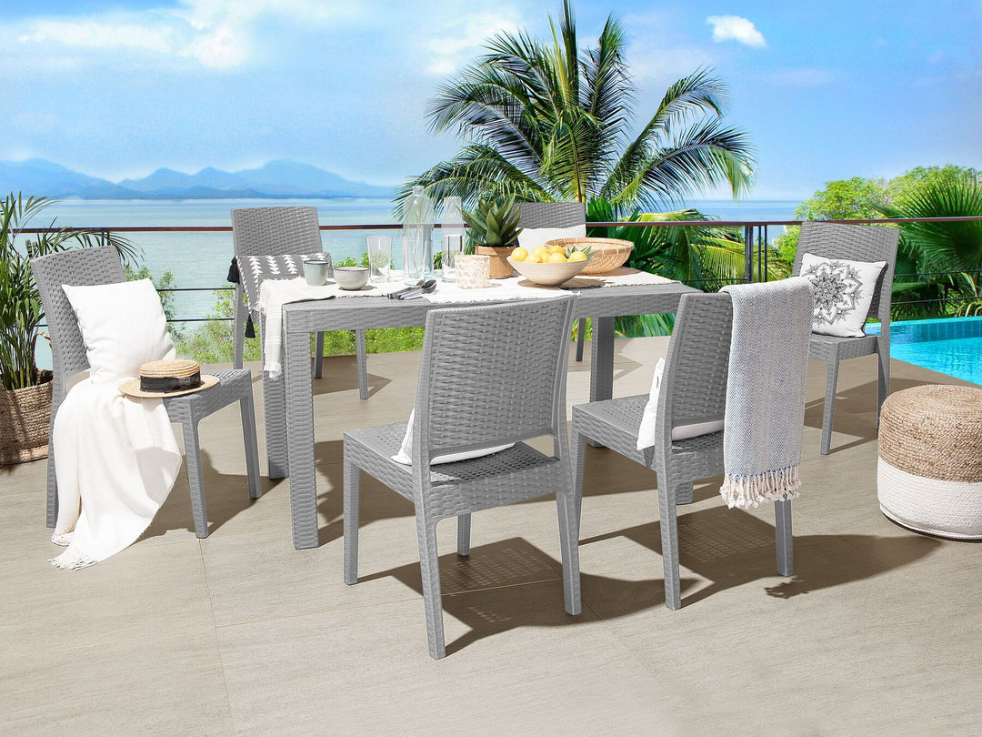Fossano Garden Dining Table 140 cm 80 cm Light Grey