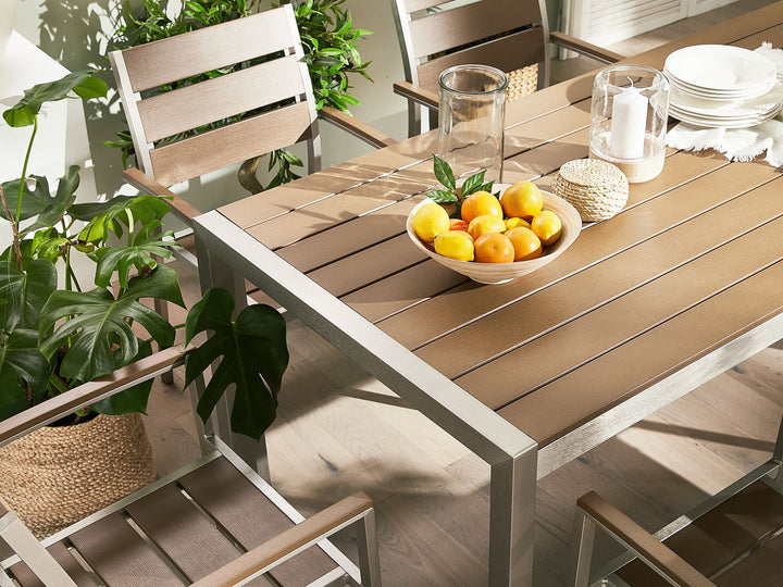 Vernio Garden Dining Table 180 cm 90 cm Metal Brown