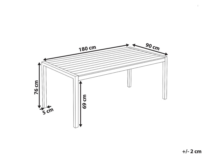 Vernio Garden Dining Table 180 cm 90 cm Metal Brown