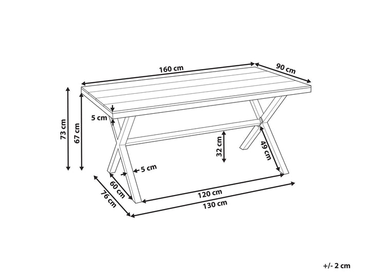 Tiano Garden Dining Table TIANO 160 cm 90 cm Metal Taupe