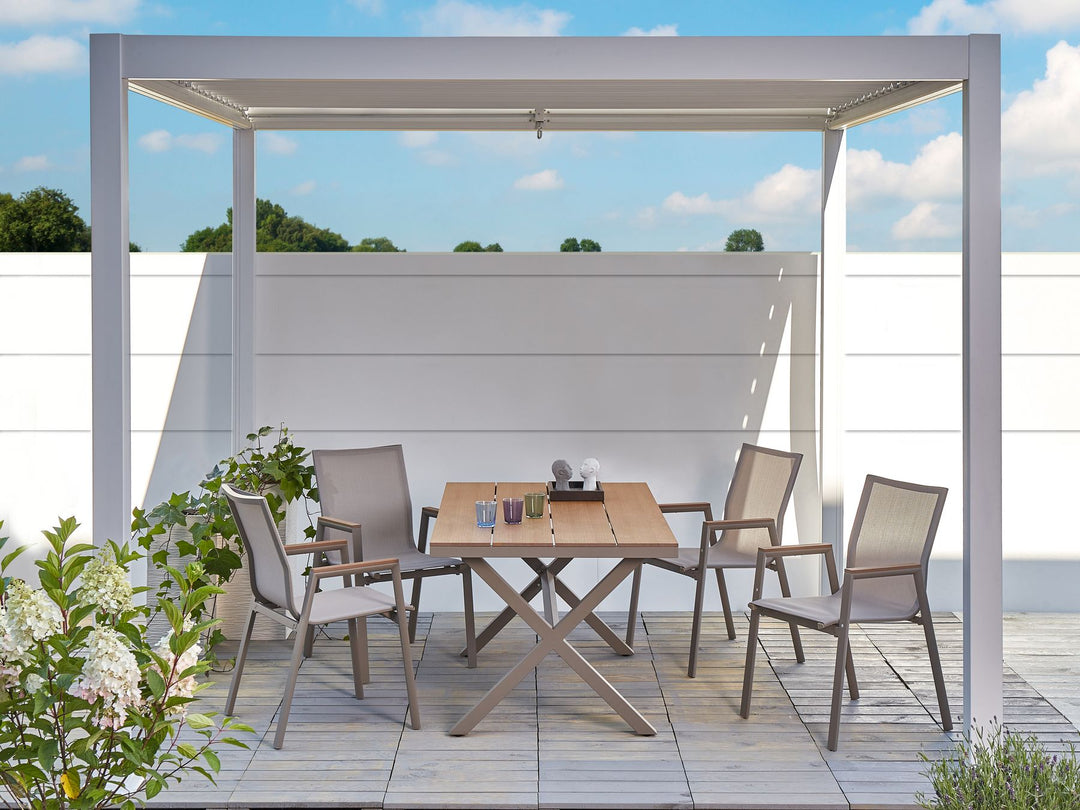 Tiano Garden Dining Table TIANO 160 cm 90 cm Metal Taupe
