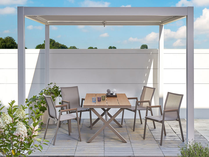 Tiano Garden Dining Table TIANO 160 cm 90 cm Metal Taupe