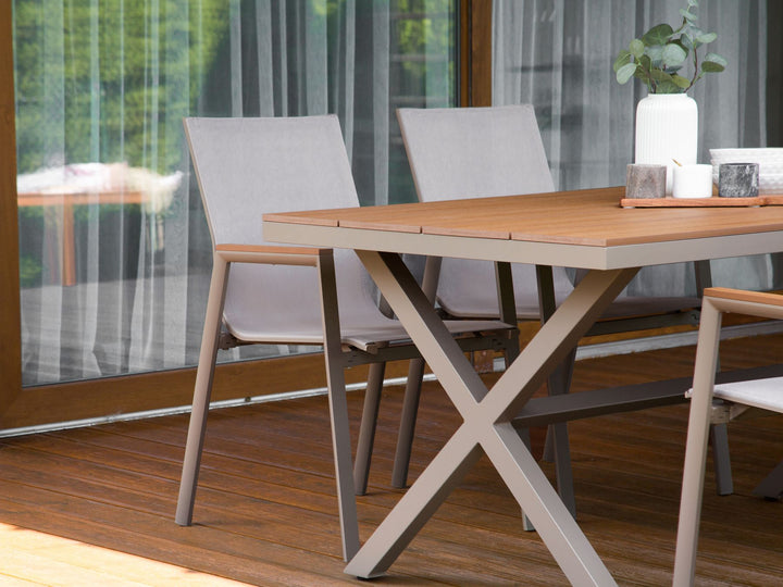 Tiano Garden Dining Table TIANO 160 cm 90 cm Metal Taupe