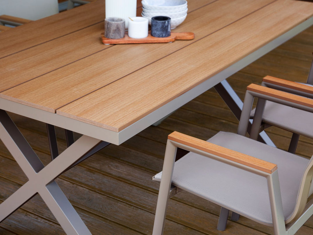 Tiano Garden Dining Table TIANO 160 cm 90 cm Metal Taupe