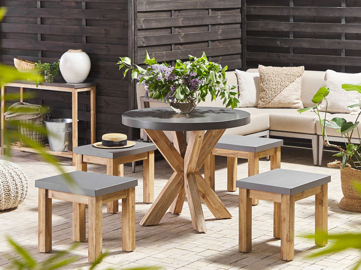 Olbia Garden Dining Table 90 cm 90 cm Concrete Grey