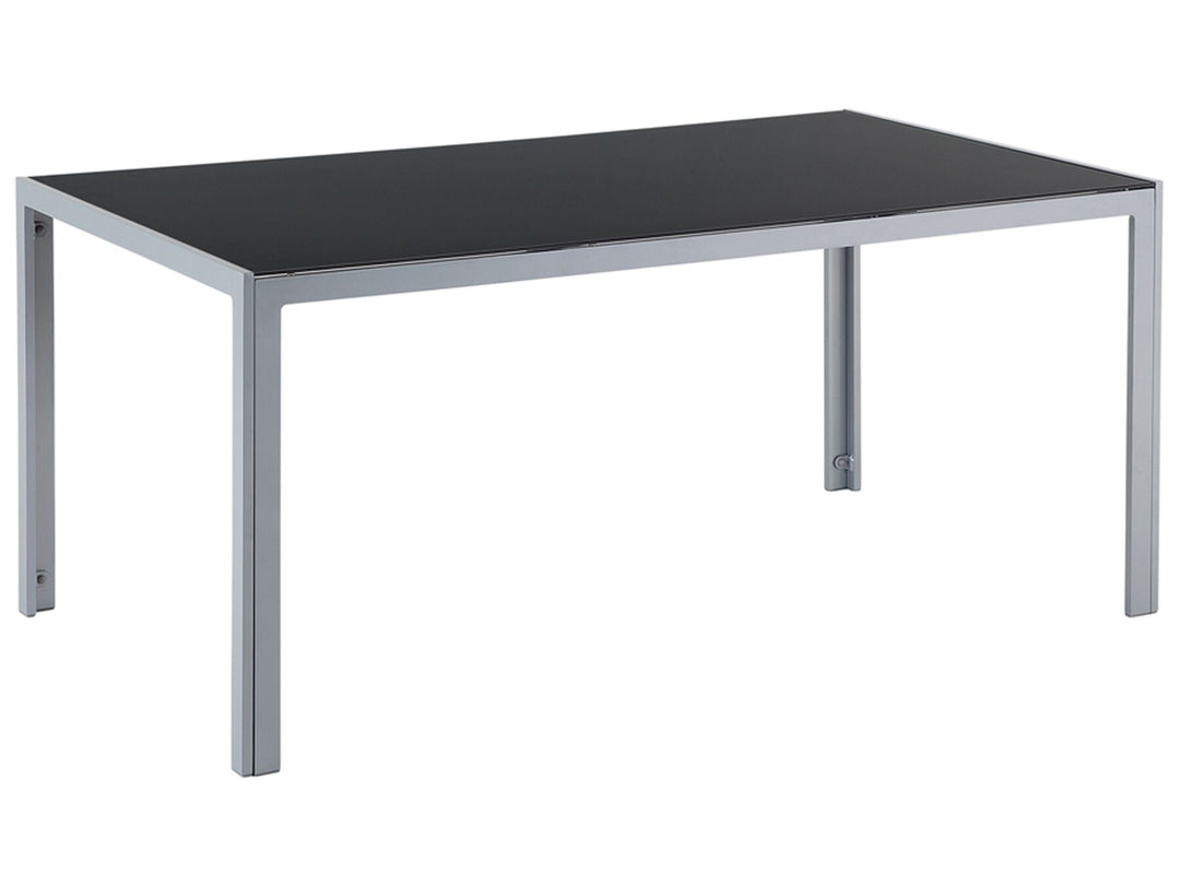 Catania Garden Dining Table  160 cm 91 cm Glass Black