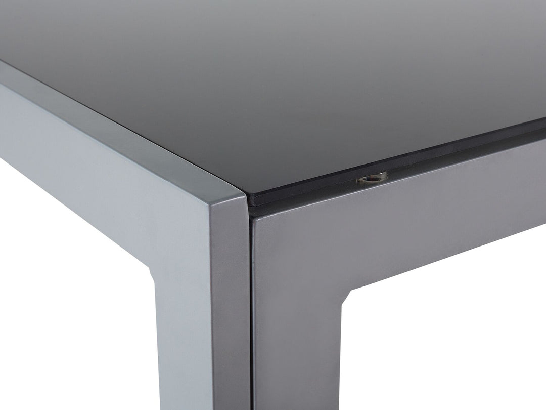 Catania Garden Dining Table  160 cm 91 cm Glass Black