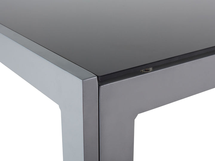 Catania Garden Dining Table  160 cm 91 cm Glass Black