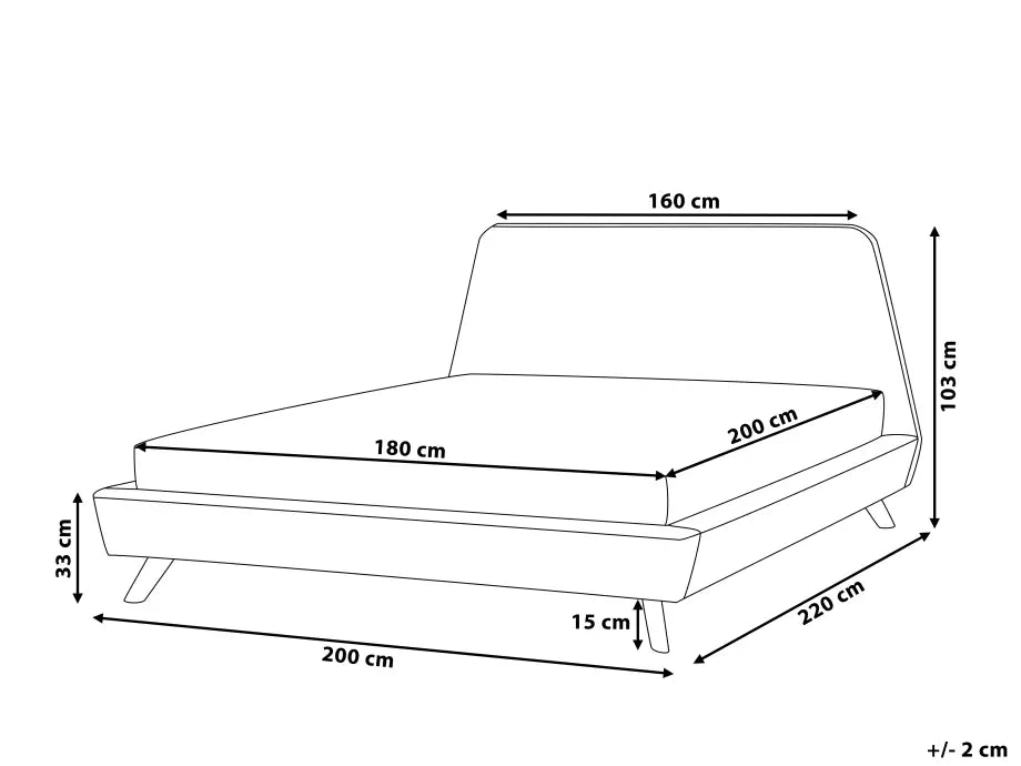 Bed Velvet 180 x 200 cm (EU Super King) Black Libby