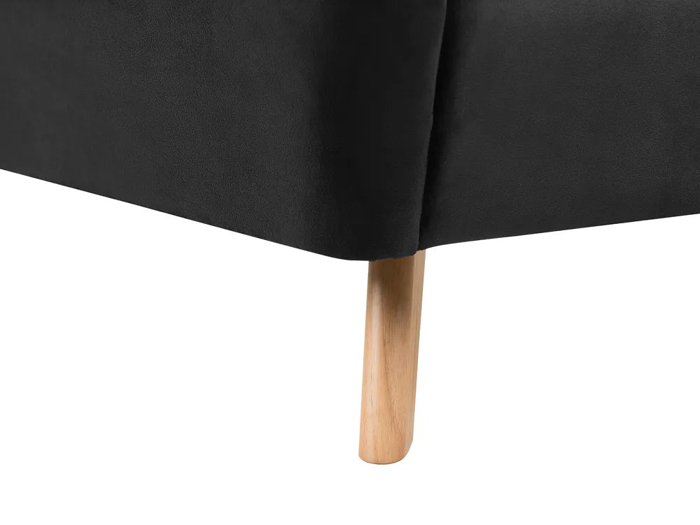 Bed Velvet 180 x 200 cm (EU Super King) Black Libby