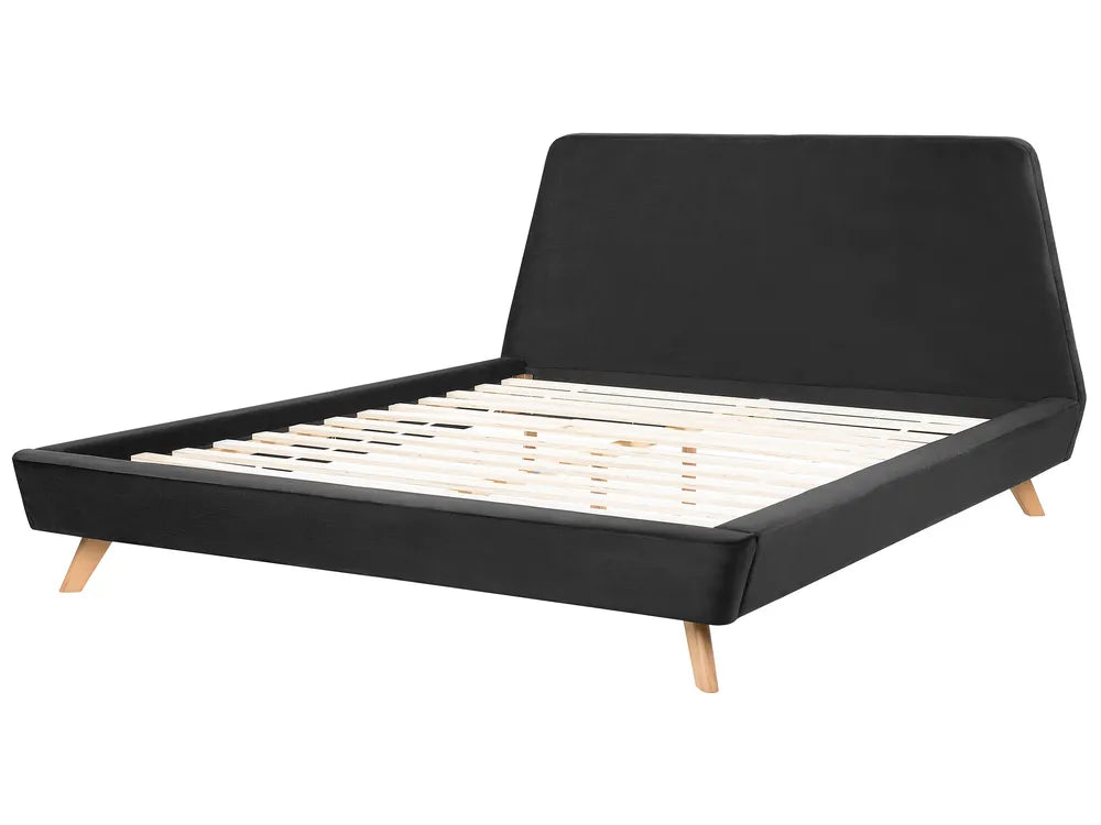 Bed Velvet 180 x 200 cm (EU Super King) Black Libby