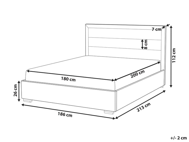 Bed Velvet 180 x 200 cm (EU Super King) Taupe Deilyn