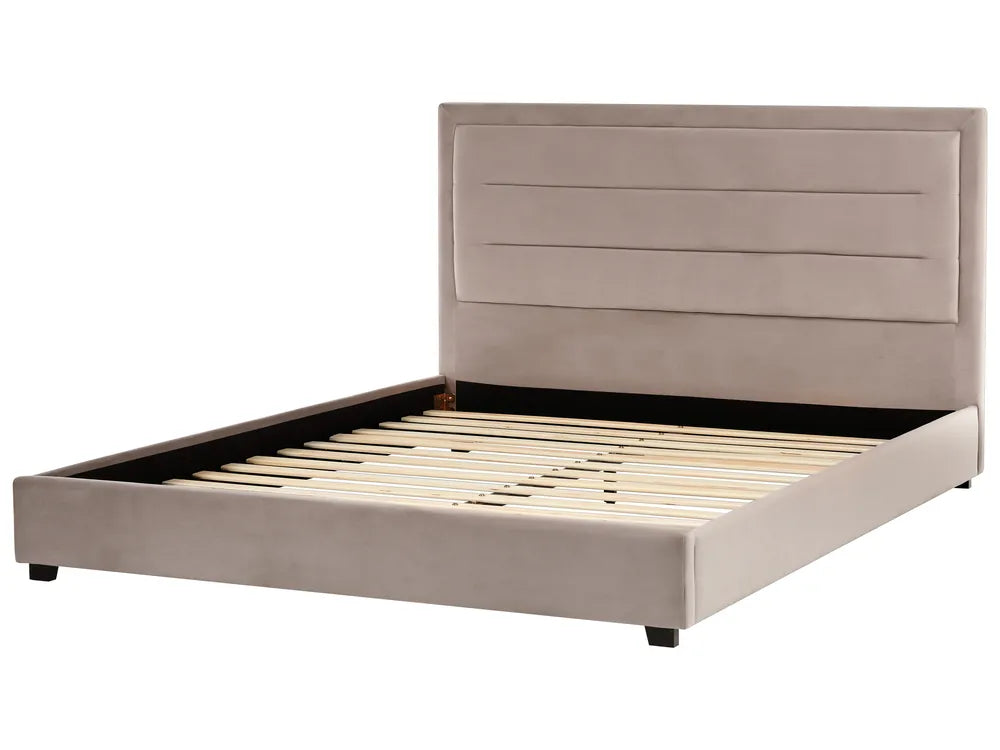 Bed Velvet 180 x 200 cm (EU Super King) Taupe Deilyn