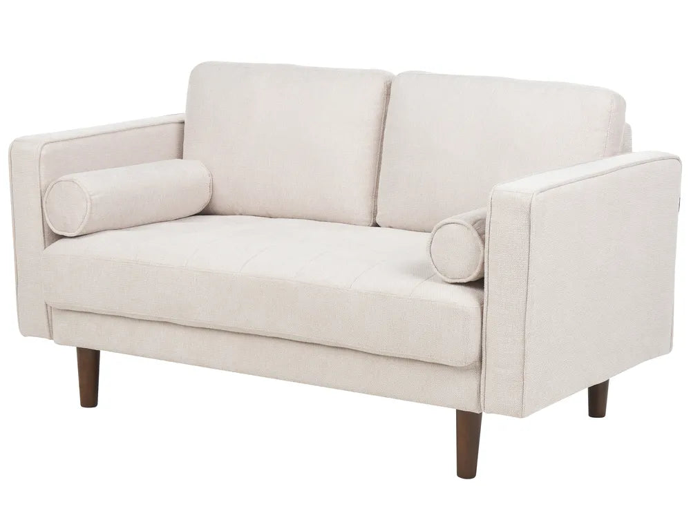 Sofa 2 Seater Fabric Light Beige Emryn