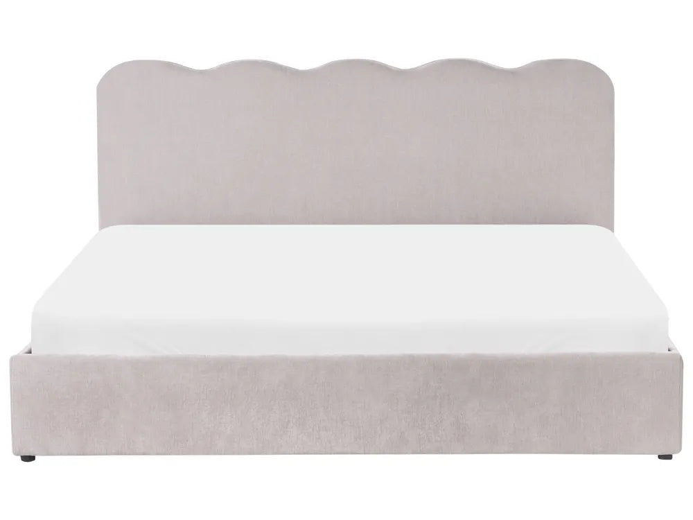 Ottoman Bed Chenille 180 x 200 cm (EU Super King) Taupe Airlia