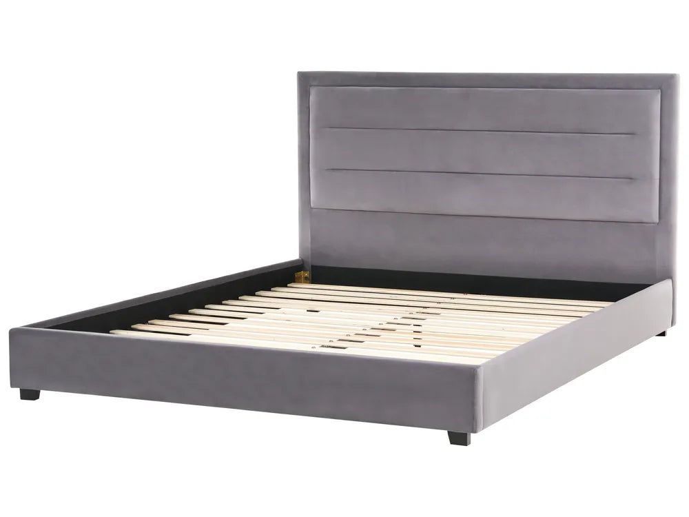 Bed Velvet 180 x 200 cm (EU Super King) Dark Grey Deilyn