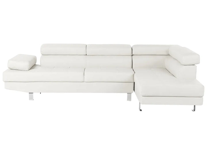 Corner Sofa 5 Seater  Faux Leather White Left Hand Tremee