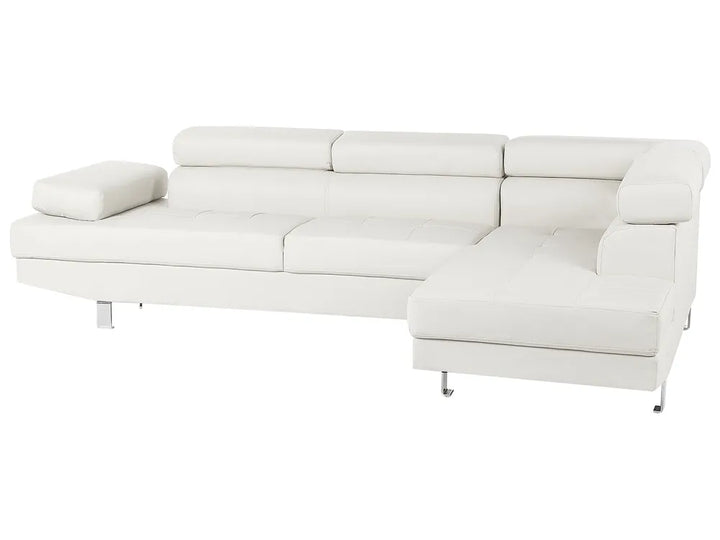 Corner Sofa 5 Seater  Faux Leather White Left Hand Tremee